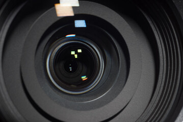 Camera lens close up