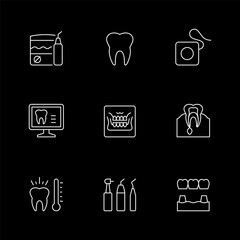 Set line icons of dentistry
