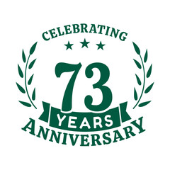 73rd anniversary celebration design template. 73 years vector and illustration