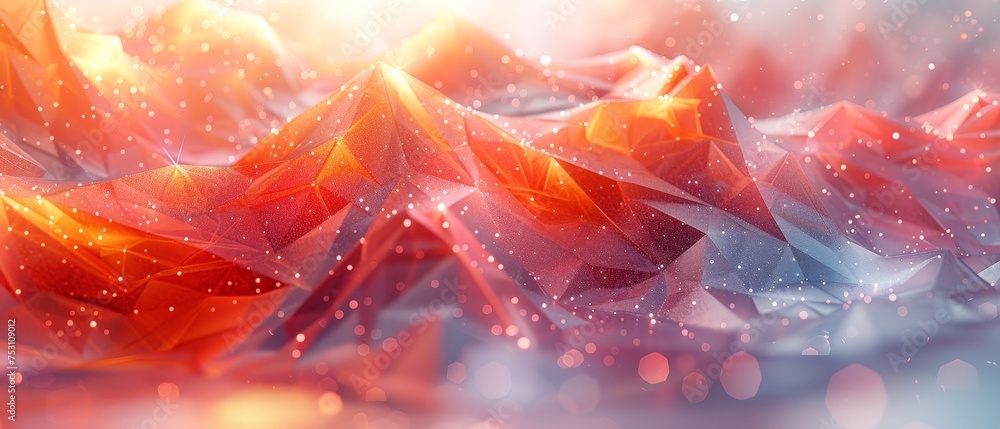 Poster Polygons on a white background create an abstract background.