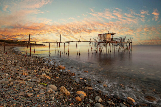Fishing trap at seaside in Sarkoy Town