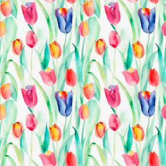 Fototapeta na wymiar seamless pattern with tulips