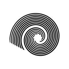 Striped Spiral seashell logo icon. vector illustration