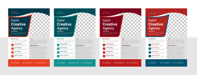 a bundle of 4 templates of different colors a4 flyer template, modern business flyer template,
abstract business flyer and creative design, editable vector template design. Corporate business flyer t
