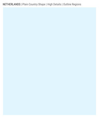Netherlands plain country map. High Details. Outline Regions style. Shape of Netherlands. Vector illustration.