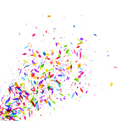 Colorful Confetti Explosion on White Background