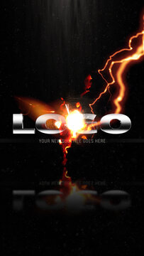 Thunder Lightning Logo Vertical Stories Opener for Social Media