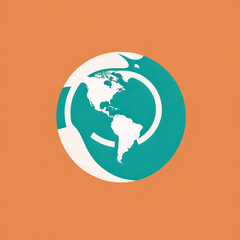 Minimalistic logo of the Global Health Initiative. World Health Day. Medical Worker's Day. Non-profit organization dedicated to improving public health in underserved communities around the world