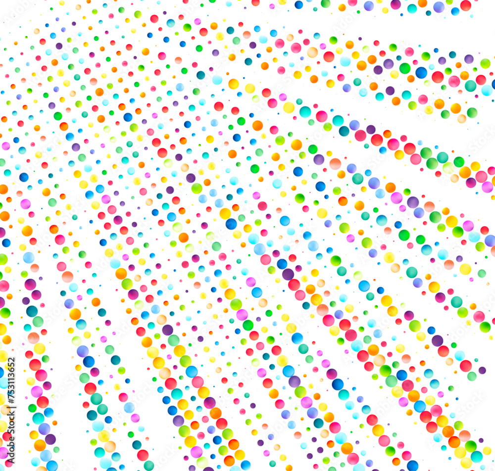 Poster dynamic colorful dots cascade