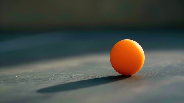 A table tennis ball coming to rest after a fast rally.