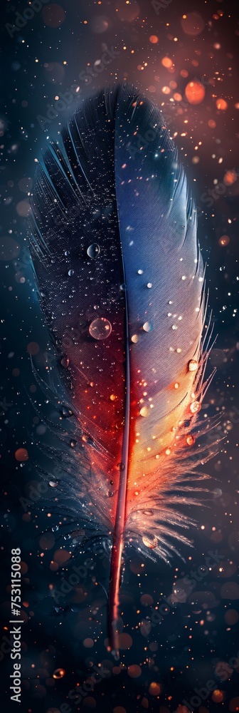 Poster feather texture abstract wallpaper generative ai