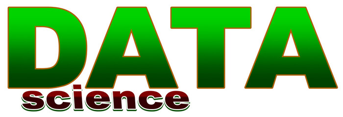 Data Science concept, text, creative, design word, Illustration