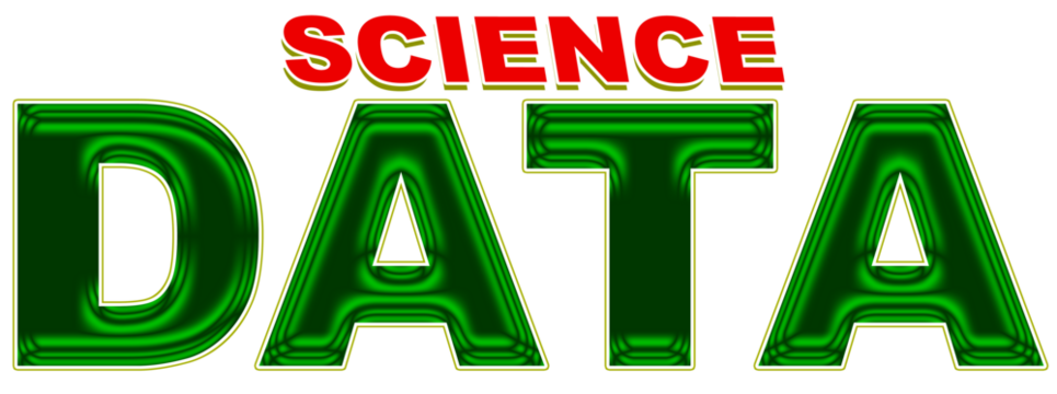 Data Science concept, text, creative, design word, Illustration