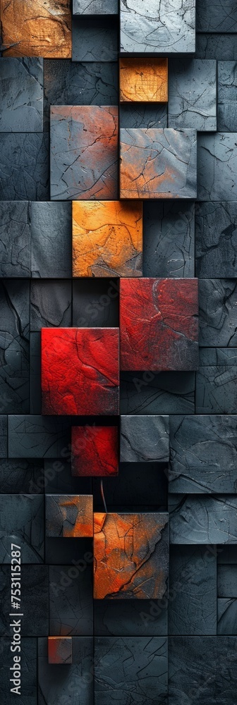 Poster geometric stonewall mosaic abstract background generative ai