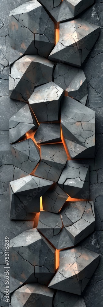 Poster geometric stonewall mosaic abstract background generative ai