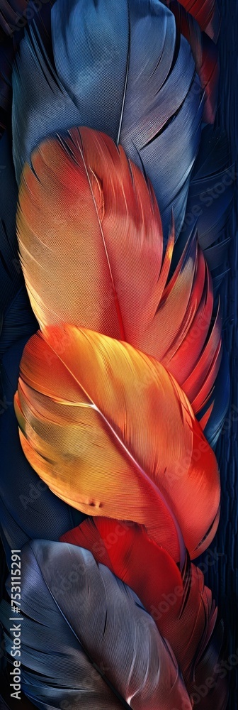 Poster feather texture abstract wallpaper generative ai