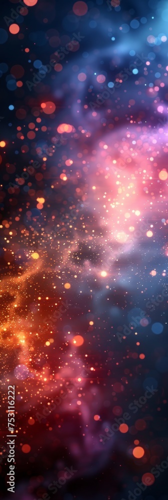 Poster dazzling lights on black: space for your text banner generative ai