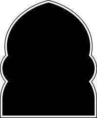 Islamic Dome Design Glyph with outline Black filled silhouettes Design pictogram symbol visual illustration