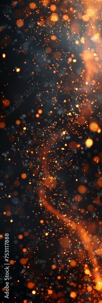Aufkleber abstract fire sparks and bonfire particles on dark background generative ai