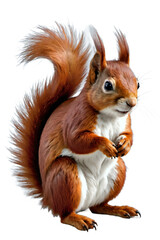 Generative AI full height squirrel portrait, no background png