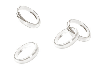wedding rings silver ring vintage love jewelry hand drawn on transparent background.