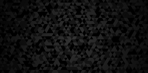 Vector geometric seamless technology gray and black transparent triangle background. Abstract digital grid light pattern gray Polygon Mosaic triangle Background, business and corporate background. - obrazy, fototapety, plakaty