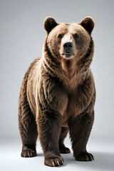 Generative AI full height brown bear portrait