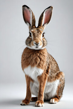 Generative AI full height hare portrait, no background png
