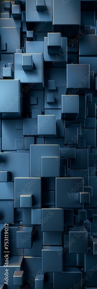 Poster geometric pattern of cubes with parallel lines on a background generative ai