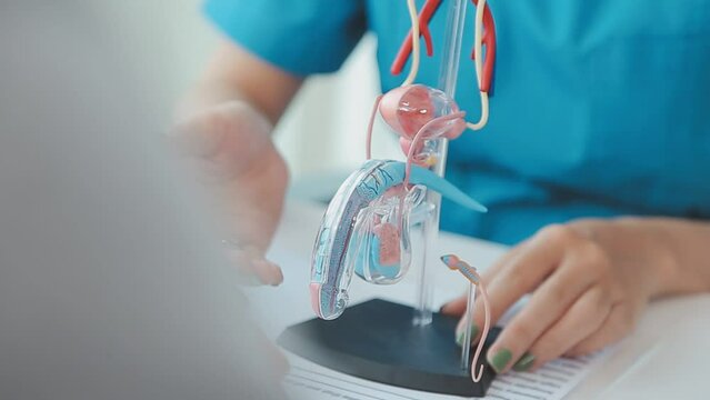 young man meets with doctor for checkup His sexual performance was impaired and doctors examined his symptoms and discovered that he had suspected tumor growing inside his penis Prostate cancer