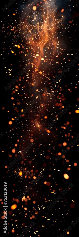 Poster fire sparks particles background generative ai