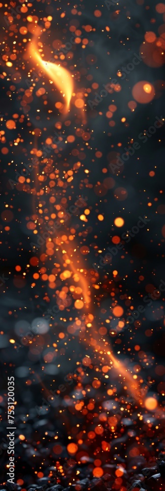 Poster fire sparks particles background generative ai