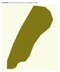 Lebanon plain country map. Low Details. Solid style. Shape of Lebanon. Vector illustration.