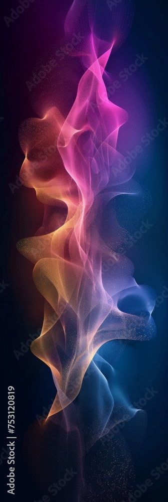 Aufkleber vibrant color wave abstract background generative ai