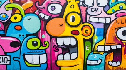 Vibrant Street Art Cartoons - Urban Creative Expression
