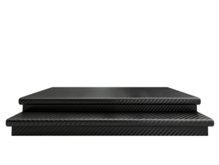 Carbon fiber podium isolated on transparent or white background, png
