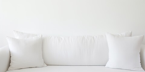 Fototapeta na wymiar White pillow on white couch