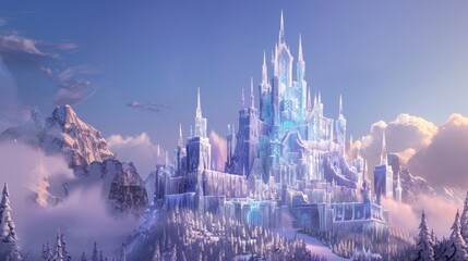 Frosty Crystal Palace in a Winter Wonderland