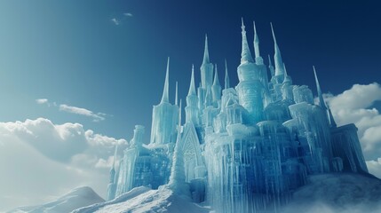 Ice Castle Atop Mountain