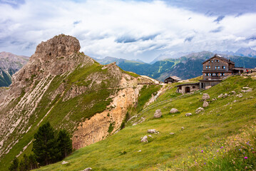 Mountain summer landscape in Dolomite alps