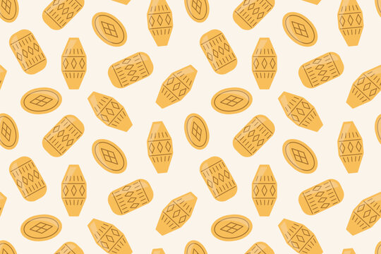 seamless pattern with traditional polish mountain smoked sheep milk cheese- vector illustration