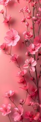 Pink Floral Background for Copy Space Generative AI