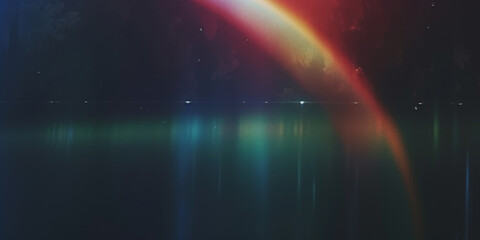  rainbow in the blackness,vintage rainbow Film Texture Overlay background   Colorful lens flare. rainbow light effect overlay background