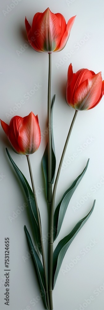 Poster three tulips in a row generative ai