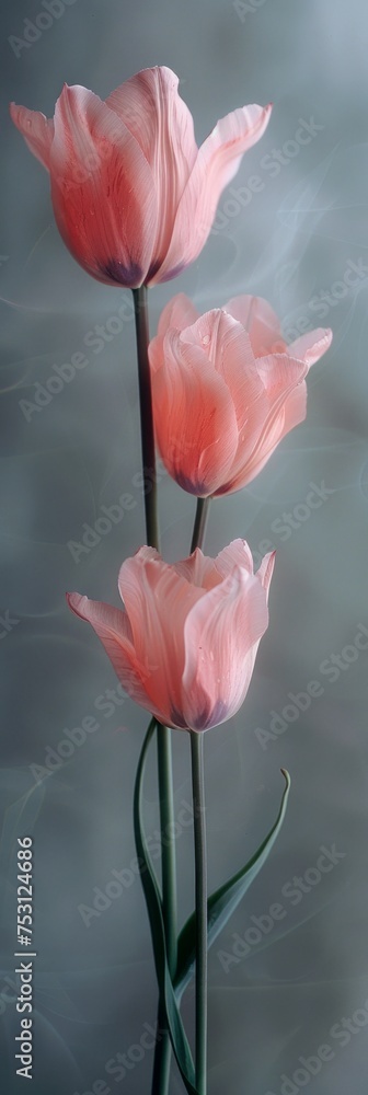 Aufkleber three tulips in a row generative ai
