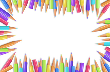 Colored pencils border frame