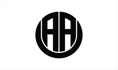 AA initial letter circle icon gaming logo design vector template. batman logo, sports logo, monogram, polygon, war game, symbol, playing logo, abstract, fighting, typography, icon, minimal, wings logo