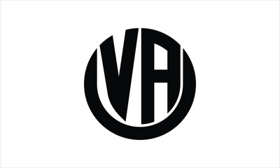 VA initial letter circle icon gaming logo design vector template. batman logo, sports logo, monogram, polygon, war game, symbol, playing logo, abstract, fighting, typography, icon, minimal, wings logo
