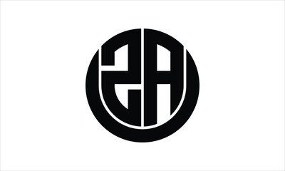 ZA initial letter circle icon gaming logo design vector template. batman logo, sports logo, monogram, polygon, war game, symbol, playing logo, abstract, fighting, typography, icon, minimal, wings logo