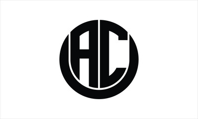 AC initial letter circle icon gaming logo design vector template. batman logo, sports logo, monogram, polygon, war game, symbol, playing logo, abstract, fighting, typography, icon, minimal, wings logo